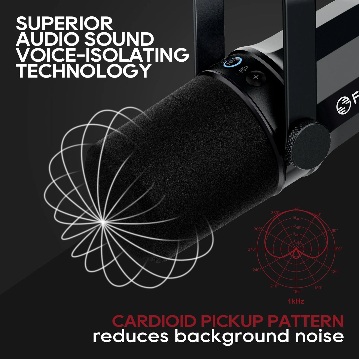 FDUCE SL40X/SL40 USB/XLR Dynamic Microphone With Built-in Headset Output & Sound Insulation